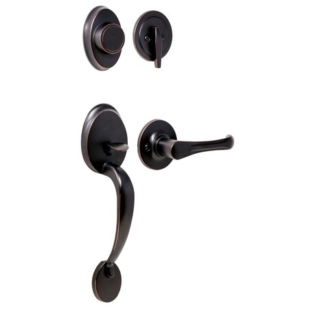 Weslock Hillcrest Dummy Handleset with Somerset Trim Oil Rubbed Bronze 02815-1V10020